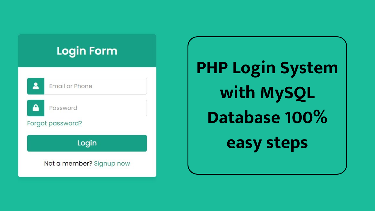 PHP Login System with MySQL Database 100% easy steps